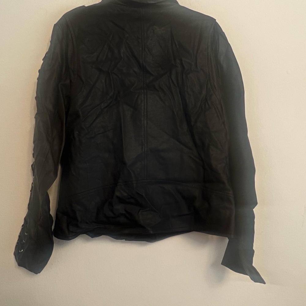 Members Only Black Studded Jacket Women’s Size L NWT - Picture 3 of 4